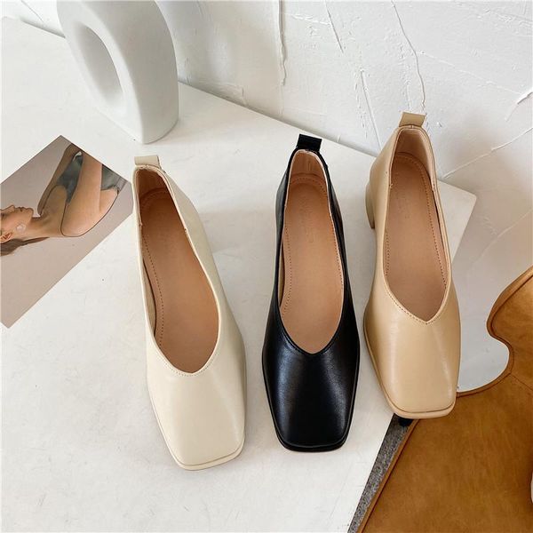 dress shoes spring/autumn women pumps thick mid heels slip on ballet loafers square toe solid color dance 2021 arrivals, Black
dress shoes spring/autumn women pumps thick mid heels slip on ballet loafers square toe solid color dance 2021 arrivals, Black