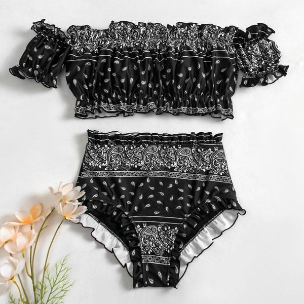 women's swimwear bikini 2021 fashion tube split printing open back swimsuit beach bathing suit women biquini, White;black
women's swimwear bikini 2021 fashion tube split printing open back swimsuit beach bathing suit women biquini, White;black