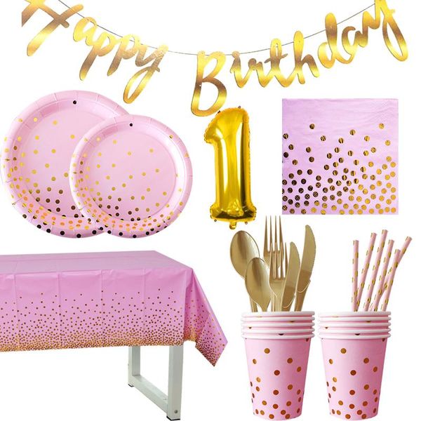 disposable dinnerware 107pcs pink dot stamping tableware birthday party decorations baby shower tablecloths straws napkins cups plates
disposable dinnerware 107pcs pink dot stamping tableware birthday party decorations baby shower tablecloths straws napkins cups plates