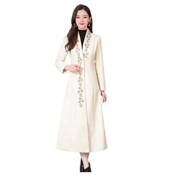 women's wool & blends 2021 arrivals long coats spring autumn female overcoats trendy embroidery plus size lady outerwear cardigans, Black
women's wool & blends 2021 arrivals long coats spring autumn female overcoats trendy embroidery plus size lady outerwear cardigans, Black