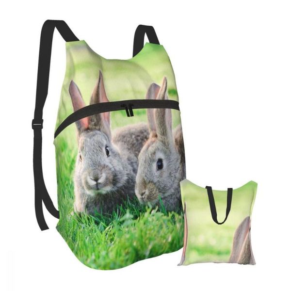 backpack packable foldable outdoor folding handy travel bag for men women two grey rabbits in green grass
backpack packable foldable outdoor folding handy travel bag for men women two grey rabbits in green grass