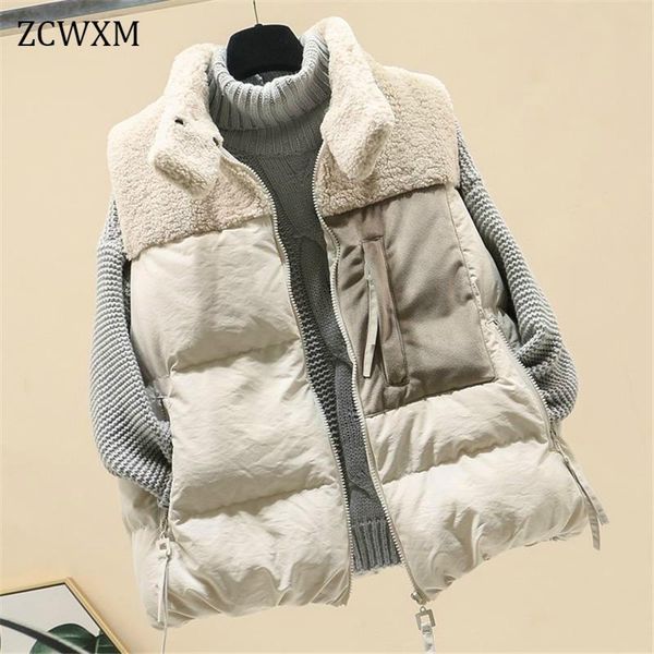 women's vests zcwxm casual sleeveless down cotton vest women coat loose autumn winter warm female lamb waistcoat zipper, Black;white
women's vests zcwxm casual sleeveless down cotton vest women coat loose autumn winter warm female lamb waistcoat zipper, Black;white