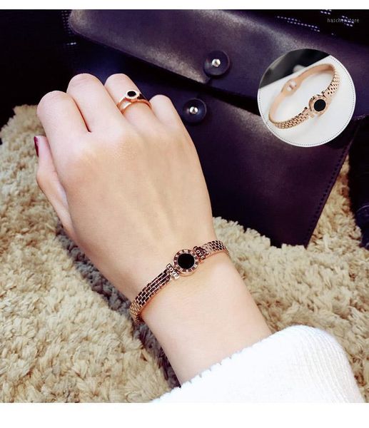 new arrival gift jewelry titanium steel with roman numerals bangle /trendy women rose gold color lovers' bangle1, Black
new arrival gift jewelry titanium steel with roman numerals bangle /trendy women rose gold color lovers' bangle1, Black