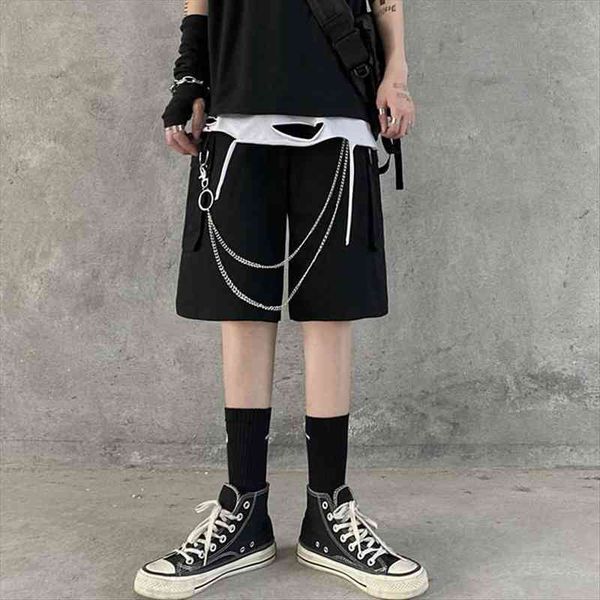 summer cargo loose straight casual women short pants fashion elastic waist streetwear chain knee length, White;black
summer cargo loose straight casual women short pants fashion elastic waist streetwear chain knee length, White;black