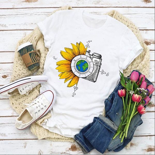 women graphic sunflower world camera vintage print summer shirt lady clothes t shirt womens clothing tee female t shirt, White
women graphic sunflower world camera vintage print summer shirt lady clothes t shirt womens clothing tee female t shirt, White