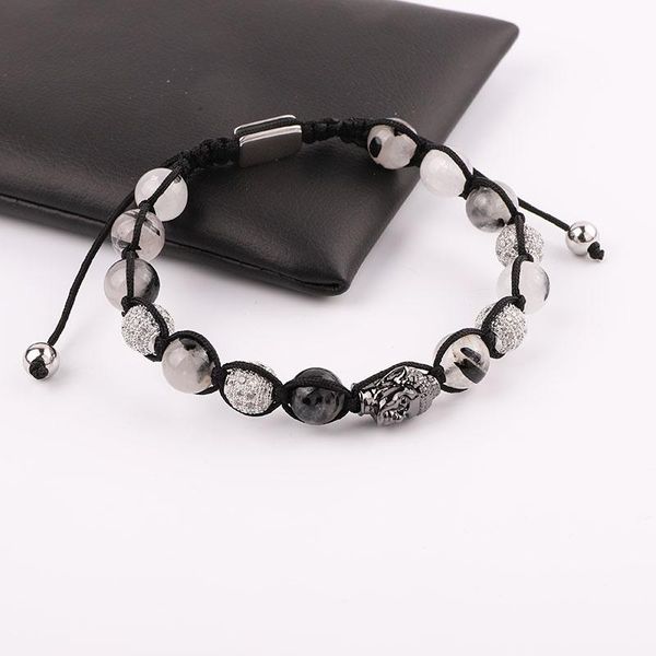 beaded, strands design natural quartz stone cz pave charm buddha friendship macrame adjustable bracelet men women, Black
beaded, strands design natural quartz stone cz pave charm buddha friendship macrame adjustable bracelet men women, Black