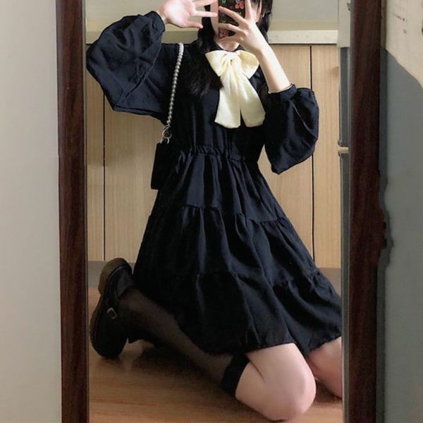 gothic lolita dress women elegant vintage sweet mini dress girl kawaii japan korean party dress womens clothing autumn, Black;gray
gothic lolita dress women elegant vintage sweet mini dress girl kawaii japan korean party dress womens clothing autumn, Black;gray