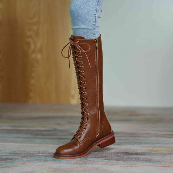 boots qutaa cow leather quality knee high lace up zipper winter shoes round toe all match women long size 34-39 bk9b, Black
boots qutaa cow leather quality knee high lace up zipper winter shoes round toe all match women long size 34-39 bk9b, Black