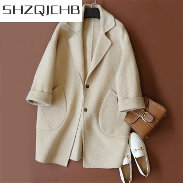 women's wool & blends shzq 2021 fashion jackets spring-autumn double-sided coat female elegant outerwear overcoat long jacket lwl509, Black
women's wool & blends shzq 2021 fashion jackets spring-autumn double-sided coat female elegant outerwear overcoat long jacket lwl509, Black