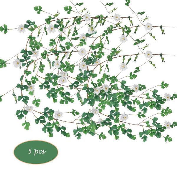 decorative flowers & wreaths 5 pcs artificial 1.7m vine hanging fake plants garland with silk chrysanthemum leaf daisy for wedding backdrop
decorative flowers & wreaths 5 pcs artificial 1.7m vine hanging fake plants garland with silk chrysanthemum leaf daisy for wedding backdrop