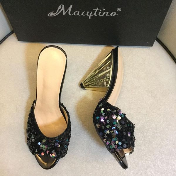 slippers fantastic2021 slides toe summer open wedge heel women formal party high heels bling sequined shoes plus size mules, Black
slippers fantastic2021 slides toe summer open wedge heel women formal party high heels bling sequined shoes plus size mules, Black