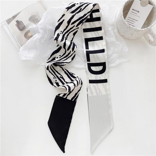 scarves &dolphin women slim long scarf 95x6cm black white zebra striped chiffon silk tie letter printed bag ribbon headbands choker, Blue;gray
scarves &dolphin women slim long scarf 95x6cm black white zebra striped chiffon silk tie letter printed bag ribbon headbands choker, Blue;gray