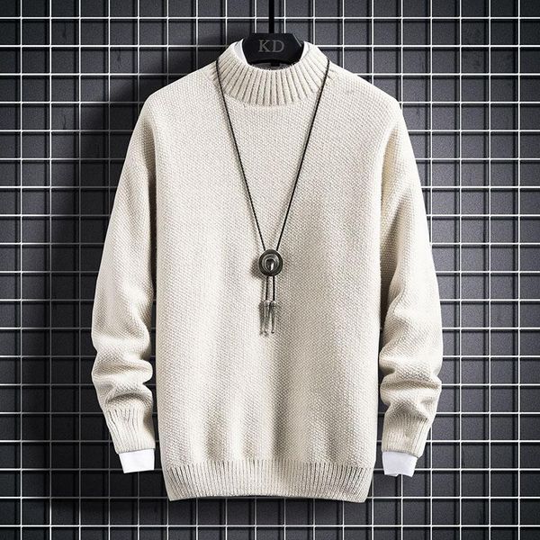 men's sweaters lux angner 2021 autumn winter pullover sweater men casual thick solid warm jumper knitted male clothes, White;black
men's sweaters lux angner 2021 autumn winter pullover sweater men casual thick solid warm jumper knitted male clothes, White;black