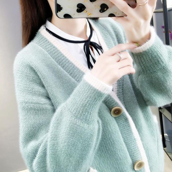 women's knits & tees spring and autumn stitching sweater jacket loose outer wear otter velvet hundred knitted cardigan woman, White
women's knits & tees spring and autumn stitching sweater jacket loose outer wear otter velvet hundred knitted cardigan woman, White