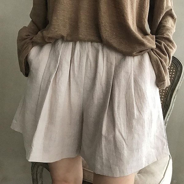 women's shorts 2021 summer plus size solid color elastic waist women casual wide leg pockets loose cotton linen streetwear, White;black
women's shorts 2021 summer plus size solid color elastic waist women casual wide leg pockets loose cotton linen streetwear, White;black