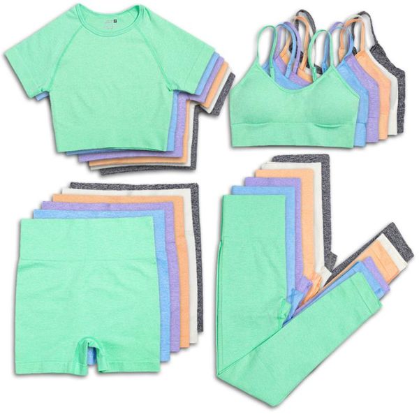 yoga outfit 4pcs seamles sport set women crop t-shirt bra running shorts leggings tracksuits workout fitness wear gym sets
yoga outfit 4pcs seamles sport set women crop t-shirt bra running shorts leggings tracksuits workout fitness wear gym sets