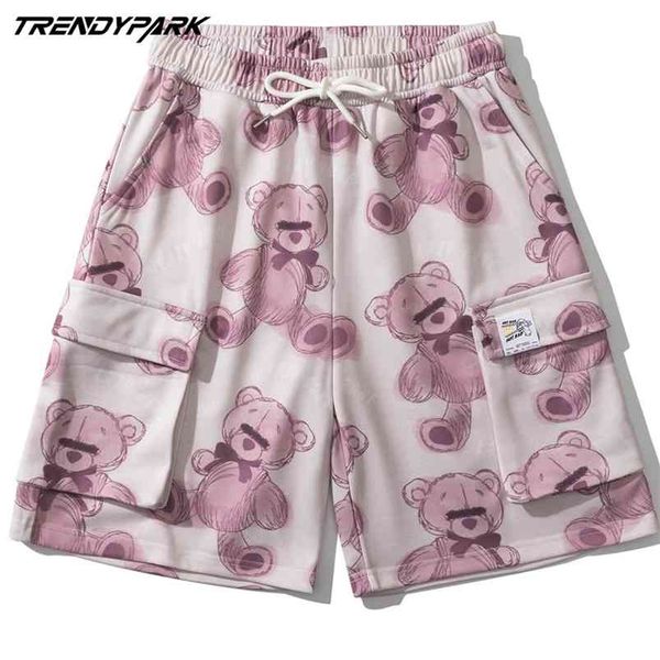 men's short streetwear summer hip hop oversize bears print pockets soft polyester harajuku sweatpant drawstrings casual shorts 210714, White;black
men's short streetwear summer hip hop oversize bears print pockets soft polyester harajuku sweatpant drawstrings casual shorts 210714, White;black