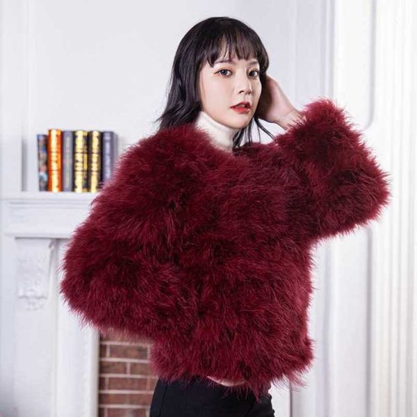 women faux fur new much color autumn winter new ostrich coat women's long sleeve solid short fashion streetwear 211207, Black
women faux fur new much color autumn winter new ostrich coat women's long sleeve solid short fashion streetwear 211207, Black