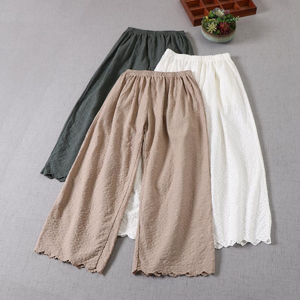 women's pants & capris 2021 spring women japan style mori girl embroidery literary solid color loose cotton, Black;white
women's pants & capris 2021 spring women japan style mori girl embroidery literary solid color loose cotton, Black;white