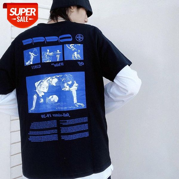 ow religious renaissance lavagio narcissus oil painting blue printed short sleeve #sp52, White;black
ow religious renaissance lavagio narcissus oil painting blue printed short sleeve #sp52, White;black