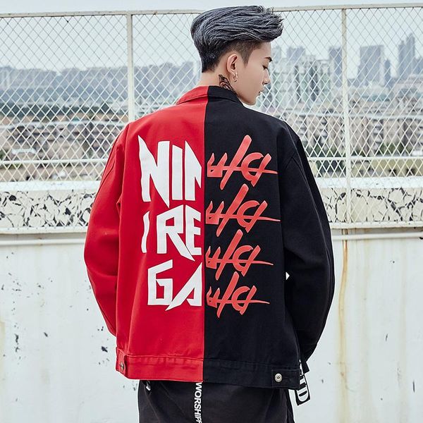 men's jackets and coats autumn men streetwear denim jacket cotton black red splicing bomber, Black;brown
men's jackets and coats autumn men streetwear denim jacket cotton black red splicing bomber, Black;brown