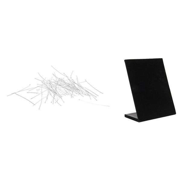 other 100pcs 50mm silver plated ball head pins spacer beads & 1x velvet display stand 30 pair earring standcolor black
other 100pcs 50mm silver plated ball head pins spacer beads & 1x velvet display stand 30 pair earring standcolor black