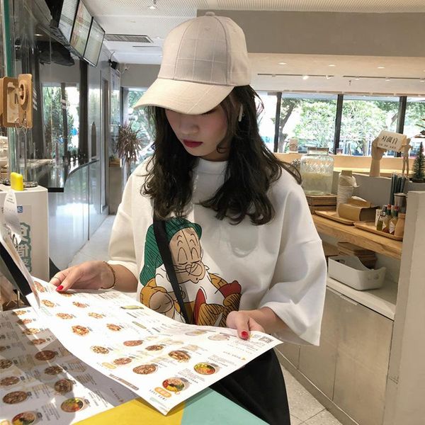 women's t-shirt 2021 summer women fashion concise print ladies short sleeve casual loose o-neck cotton tee, White
women's t-shirt 2021 summer women fashion concise print ladies short sleeve casual loose o-neck cotton tee, White