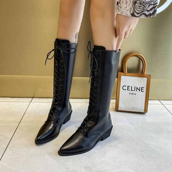 boots women knee high real leather side zip block thick heel wide calf friendly ladies shoes woman, Black
boots women knee high real leather side zip block thick heel wide calf friendly ladies shoes woman, Black