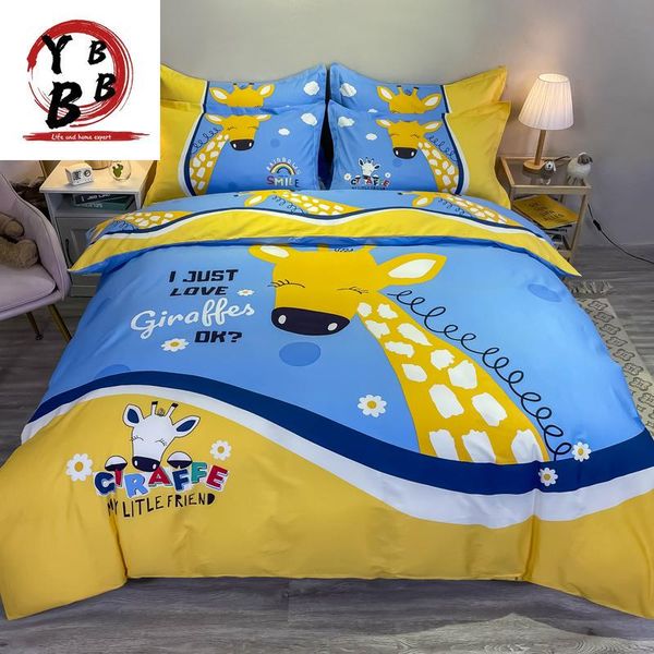bedding sets cartoon giraffe set kids boys 100% cotton quilt cover twin king cute duvet flat sheet blue yellow bedclothes
bedding sets cartoon giraffe set kids boys 100% cotton quilt cover twin king cute duvet flat sheet blue yellow bedclothes