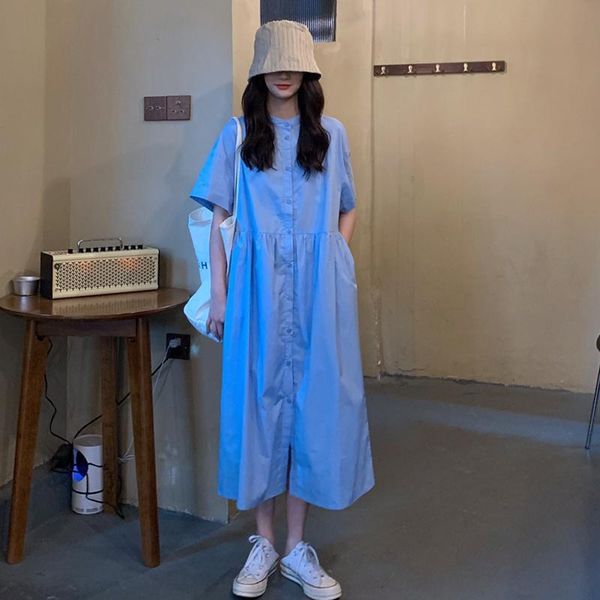 casual dresses blue dress 2021 summer long below the knee loose design sense niche shirt for women, Black;gray
casual dresses blue dress 2021 summer long below the knee loose design sense niche shirt for women, Black;gray