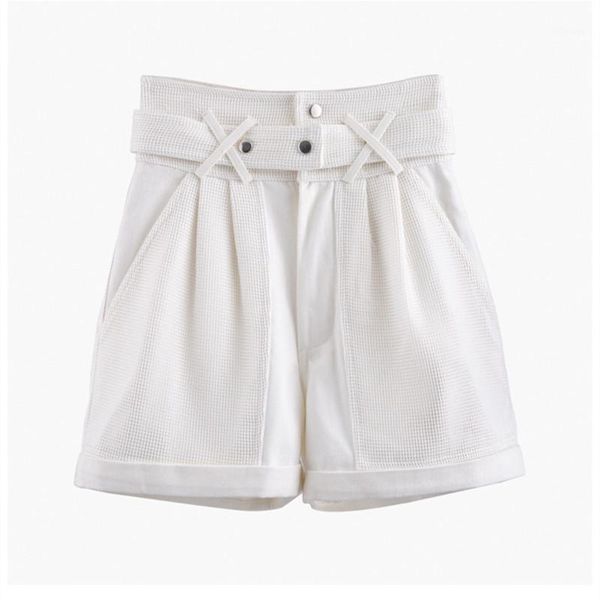 women's shorts luxury designer brand for women casual belt stitching mesh pocket high waist white black
women's shorts luxury designer brand for women casual belt stitching mesh pocket high waist white black