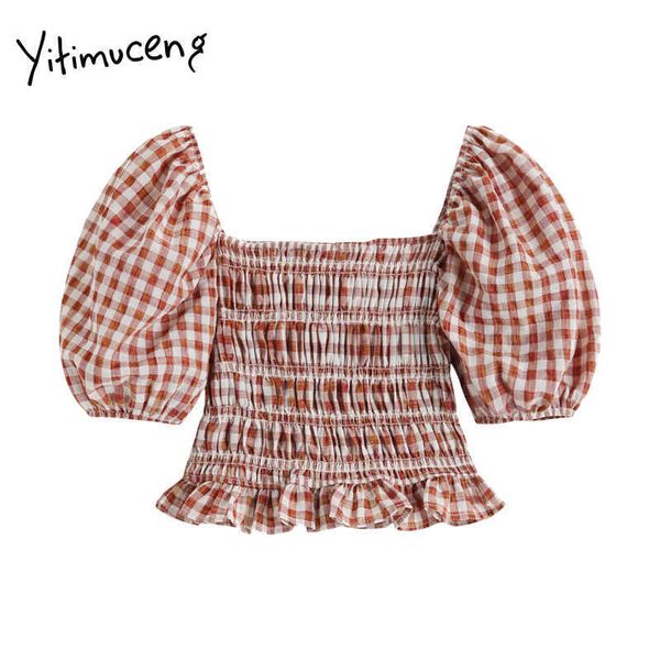 yitimuceng vintage blouse women plaid shirts puff sleeve square collar summer korean fashion edible tree fungus 210601, White
yitimuceng vintage blouse women plaid shirts puff sleeve square collar summer korean fashion edible tree fungus 210601, White