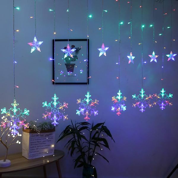 3m led snowflake icicle curtain string lights fairy star garland lights christmas decoration for home holiday party xmas
3m led snowflake icicle curtain string lights fairy star garland lights christmas decoration for home holiday party xmas