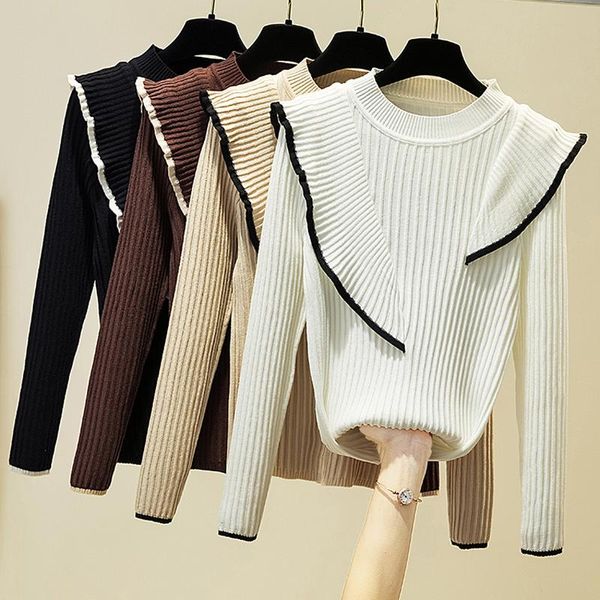 lucyever elegant ruffles women sweater winter pullover knitted korean casual long sleeve warm white black ladies jumper
lucyever elegant ruffles women sweater winter pullover knitted korean casual long sleeve warm white black ladies jumper