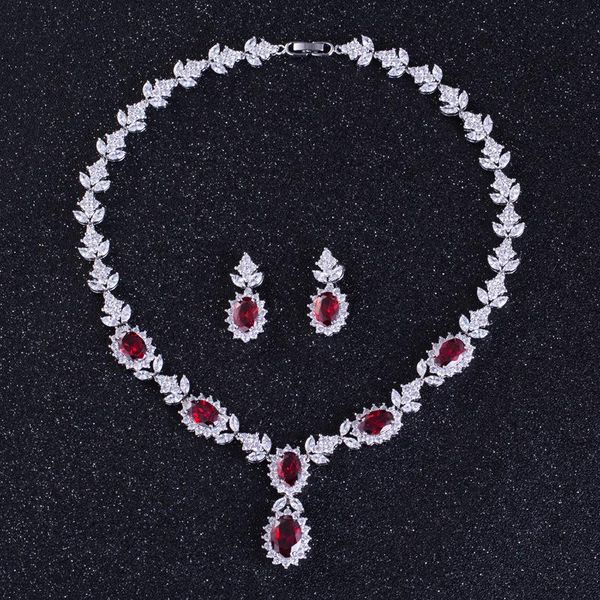 earrings & necklace bridal jewelry sets round crystal cz party for women with zircon wedding engagement wholesale, Silver
earrings & necklace bridal jewelry sets round crystal cz party for women with zircon wedding engagement wholesale, Silver