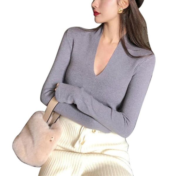 women's sweaters autumn winter sweater women solid color slim-fit v-neck ladies long sleeve simple knitwear girls bottoming shirt, White;black
women's sweaters autumn winter sweater women solid color slim-fit v-neck ladies long sleeve simple knitwear girls bottoming shirt, White;black