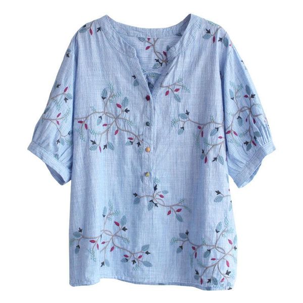 women's blouses & shirts 8951 summer clothes commuter short sleeve stand collar embroidery embroidered pullover loose cotton shirt, White
women's blouses & shirts 8951 summer clothes commuter short sleeve stand collar embroidery embroidered pullover loose cotton shirt, White