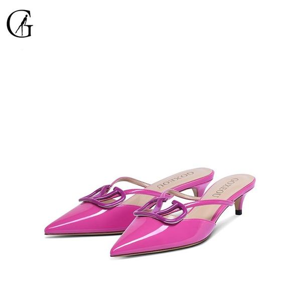 goxeou women's slippers purple patent leather pointed toe metal decorative ribbon 4 cm high heels fashion lady sandals size35-37, Black
goxeou women's slippers purple patent leather pointed toe metal decorative ribbon 4 cm high heels fashion lady sandals size35-37, Black