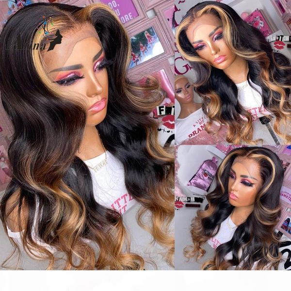 13x4 lace front human hair wig bleach knots remy highlight brown colored wavy hd invisible lace wig for black women 180 density, Black;brown
13x4 lace front human hair wig bleach knots remy highlight brown colored wavy hd invisible lace wig for black women 180 density, Black;brown