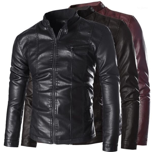 men's fur & faux men leather jackets and coats high-grade washable pu plain stand collar motorcycle jacket for men1, Black
men's fur & faux men leather jackets and coats high-grade washable pu plain stand collar motorcycle jacket for men1, Black
