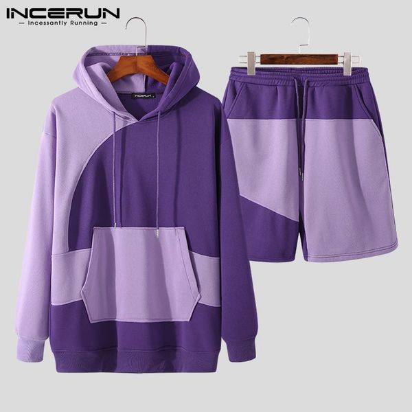 men's tracksuits men patchwork sets streetwear fashion hooded long sleeve sweatshirt & shorts 2 pieces 2021 workout casual suits inceru, Gray
men's tracksuits men patchwork sets streetwear fashion hooded long sleeve sweatshirt & shorts 2 pieces 2021 workout casual suits inceru, Gray
