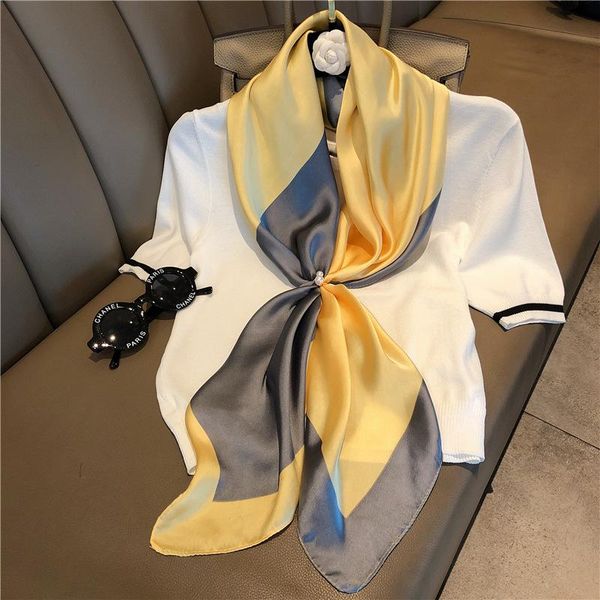 scarves luxuy fashion silk square scarf for women 90*90cm neck hair tie band bag warp soft neckerchief hijab headscarf female foulard, Blue;gray
scarves luxuy fashion silk square scarf for women 90*90cm neck hair tie band bag warp soft neckerchief hijab headscarf female foulard, Blue;gray