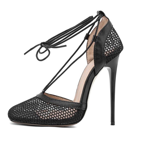 sandals summer women clear heels fashion white mesh party shoes ankle strap stilettos consice height 34-48, Black
sandals summer women clear heels fashion white mesh party shoes ankle strap stilettos consice height 34-48, Black