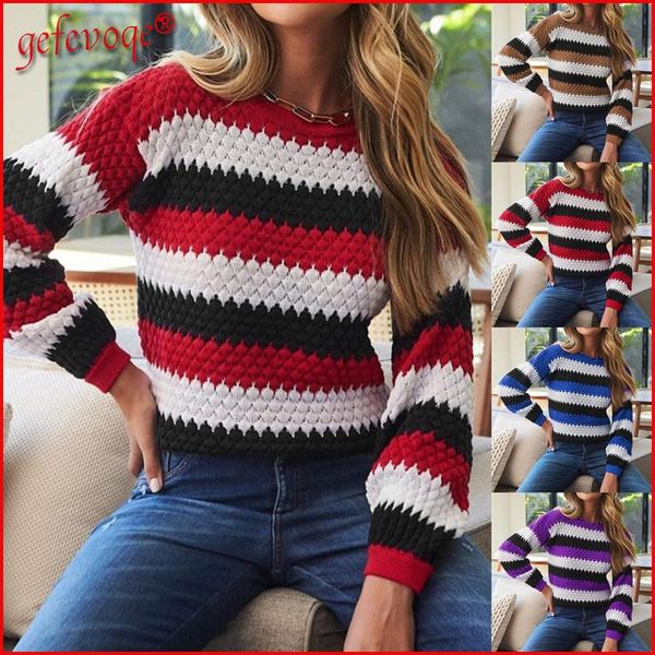 women's sweaters sweater 2021 winter fashion vintage striped woman warm knitted long sleeve pullovers ladies, White;black
women's sweaters sweater 2021 winter fashion vintage striped woman warm knitted long sleeve pullovers ladies, White;black