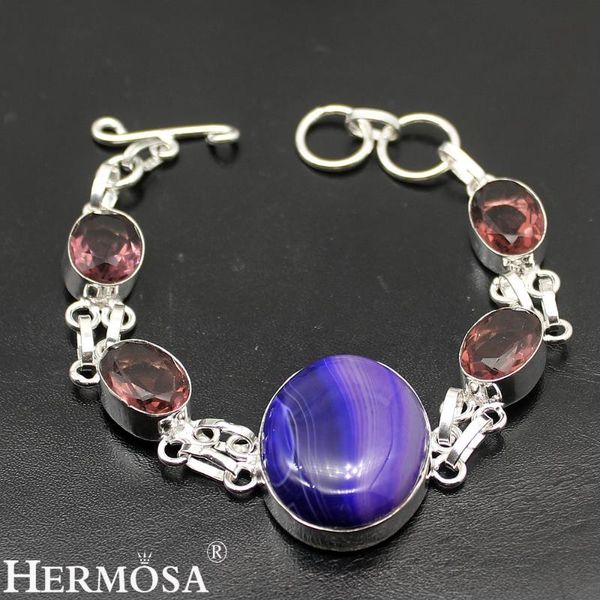 link, chain hermosa natural purpleamethyst botswana unique links bracelet for women 8 inch ny901, Black
link, chain hermosa natural purpleamethyst botswana unique links bracelet for women 8 inch ny901, Black