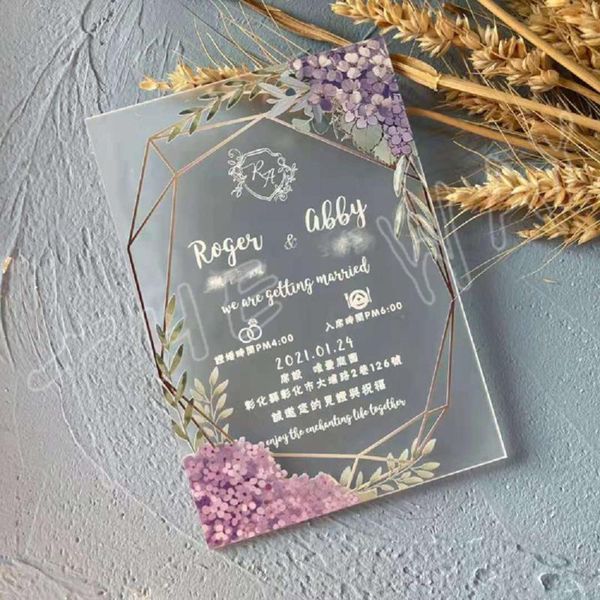 frosted floral printing acrylic wedding invitations card custom elegant marriage business invitation card
frosted floral printing acrylic wedding invitations card custom elegant marriage business invitation card
