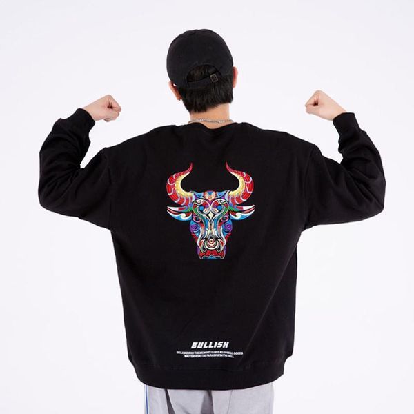 men's hoodies & sweatshirts cow embroidered sweatshirt cotton casual oversize sukajan large size hoody male jumpers 2021 autumn sweater, Black
men's hoodies & sweatshirts cow embroidered sweatshirt cotton casual oversize sukajan large size hoody male jumpers 2021 autumn sweater, Black