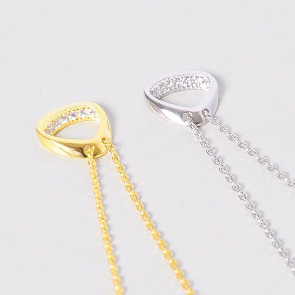 chains s925 sterling silver geometric oval diamond necklace trendy ladies clavicle