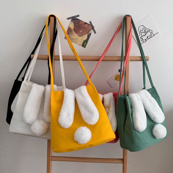 new fashion women canvas handbags cute cartoon rabbit plush girls shoulder bag large capacity tote bag, Black;red
new fashion women canvas handbags cute cartoon rabbit plush girls shoulder bag large capacity tote bag, Black;red