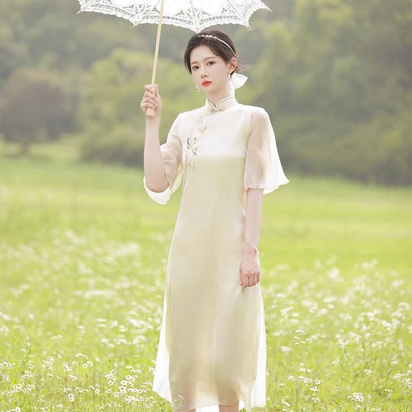 ethnic clothing improved cheongsam 2021 summer high-end ao dai inverted big sleeve temperament girl daily dress oriental, Red
ethnic clothing improved cheongsam 2021 summer high-end ao dai inverted big sleeve temperament girl daily dress oriental, Red